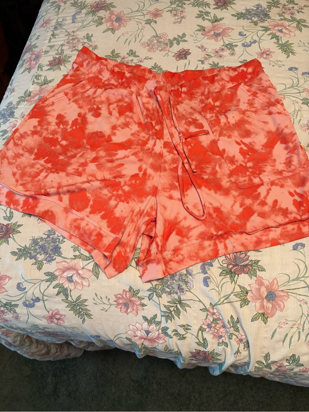 LuLaRoe Coral Tie-Dye Athletic Lounge Shorts